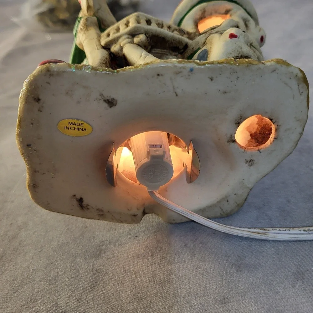 Vintage Haunted Witch School House Ceramic Lighted House + Corded Light